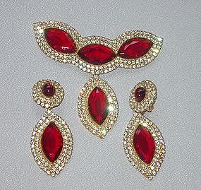 deLILLO BROOCH AND EARRINGS SET