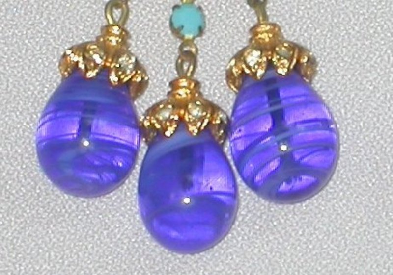 SAPPHIRE AND TURQUOISE COLORED EARRINGS BY deLILLO