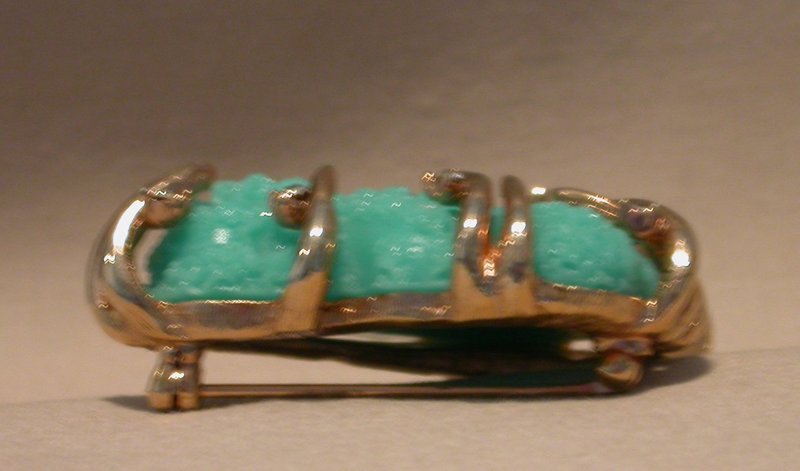 BOUCHER TURQUOISE GLASS BROOCH