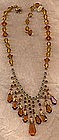 MIRIAM HASKELL AMBER FRINGE NECKLACE