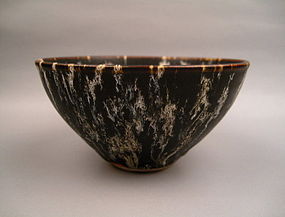 Extremely Rare Black Bowl With Tortoise Shell Glaze