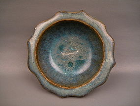 A Jin-Yuan Dynasty Jun Ware Flower Shape Dish