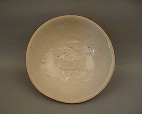 A Rare White Glaze Bowl With Duck Among Lotus Pond