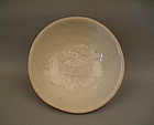 A Rare White Glaze Bowl With Duck Among Lotus Pond