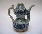 A Rare Example Of Yuan B/W  Double Gourd Ewer