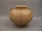 A Yue Ware Jar With Two Lug Handles