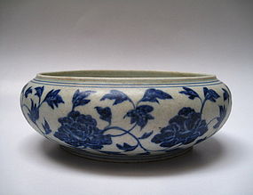 Magnificent Ming Dynasty 15th Century B/W Large Washer