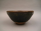 A Rare Black Glaze Tea bowl With Greenish Hare's Fur