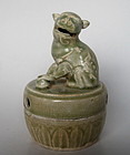 A Rare Incense Burner With Cover of Lion Figure
