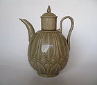 A Rare Song Yue Ware Ewer With Cover