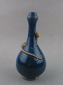 A Ming Dynasty Blue Glaze Garlic Head Vase