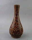 A Rare Jizhou Type Brown Glaze Bottle Vase