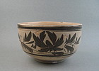 A Yuan-Ming Dynasty Black & White Large Cizhou Bowl