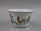 Qing Dynasty Doucai Chicken Cup With Chenghua Mark