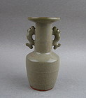 Southern Song Longquan Mallet Vase With Fish Handles