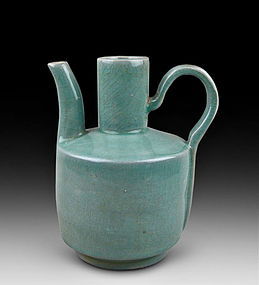 A Definitely Rare Koryo Celadon With Bluish Green Ewer