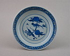 Good Quality Painted Ming 16th Century B/W Saucer Dish