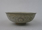 A Koryo Celadon Bowl with Inlaid Black & White