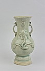 A SONG DYNASTY QINGBAI VASE WITH RELIEF OF FLOWER