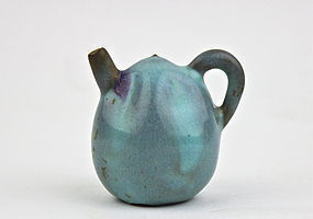 A RARE FRUIT SHAPED WATER DROPPER ( YUXIAN JUN WARE)