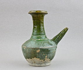 A FUJIAN PROVINCE GREEN GLAZED KENDI