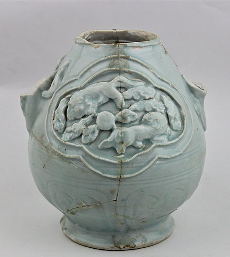 A VERY RARE YUAN DYNASTY STYLE FRAGMENT OF QINGBAI EWER