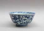 A NICE MING DYNASTY BLUE AND WHITE BOWL