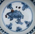 A Blue & White Small Dish With a Fish