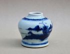 A NICE BLUE AND WHITE JARLET OF QING DYNASTY