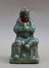 SONG/YUAN JUN WARE FIGURINE OF A WISE MAN IN MEDITATION