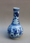 MING DYNASTY 16th CENTURY BLUE AND WHITE VASE WITH EIGHT IMMORTALS