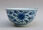 MING DYNASTY 17TH CENTURY BLUE AND WHITE BOWL WANLI MARK & PERIOD