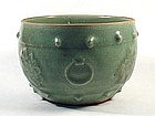 Drum style celadon bowl