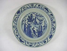 Late Ming Blue & White Plate
