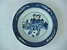 Blue & White Dish, Ching Dynasty Kang Xi Period
