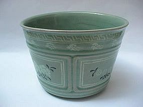 INLAID CELADON FLOWER POT