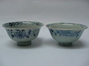 Two Yuan Dynasty Blue & White Cup