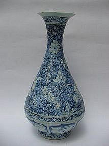 Sample of Yuan Blue & White "Yu Hu Chun" Vase