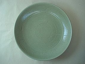 A Large Longquan Celadon Shallow Dish (45 cm)