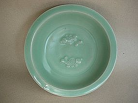 A Good Quality Longquan Kiln Celadon Twin Fish  Dish