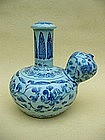 A Rare Example Ming Blue & White Kendi