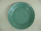 18th Century Celadon Lotus Shape Dish