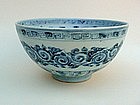 A Rare Motif Of Ming Blue & White Bowl