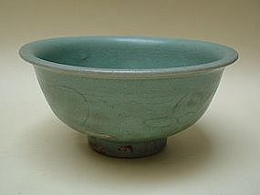 A Longquan Celadon Bowl With Bluish Green Glaze
