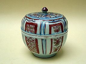 A Rare Ming Polychrome Covered Box