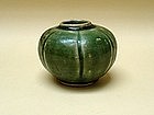 A Fine Small Lobed Green Glazed Jar