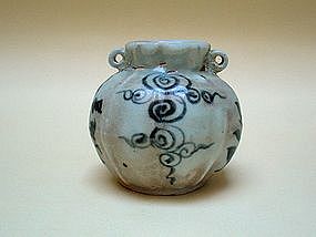 A Lobed Sides Of Yuan B/W Jar