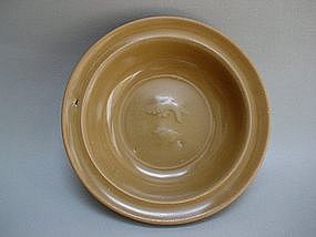 A Rare Lungquan Golden Celadon Dish With Twin Fish