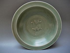 A Longquan Celadon Dish With Twin Fish