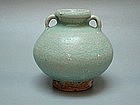 A Pale Bluish Green Sawankhalok Celadon Small Jar